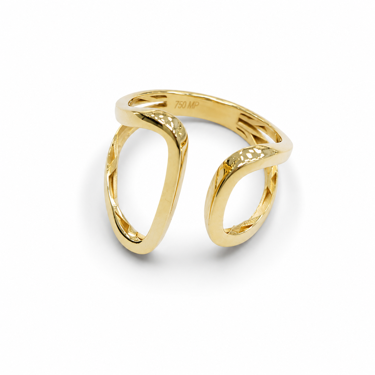 18K Gold Openwork Geometric Ring
