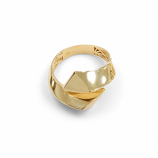 18K Gold Geometric Statement Ring