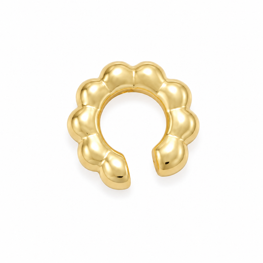 18K Italian Gold Chunky Bubble Open Ring