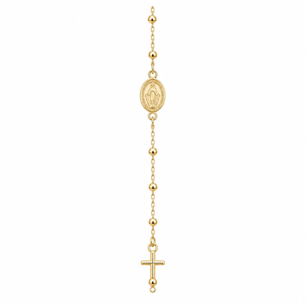 14K Gold Beaded Rosary Bracelet